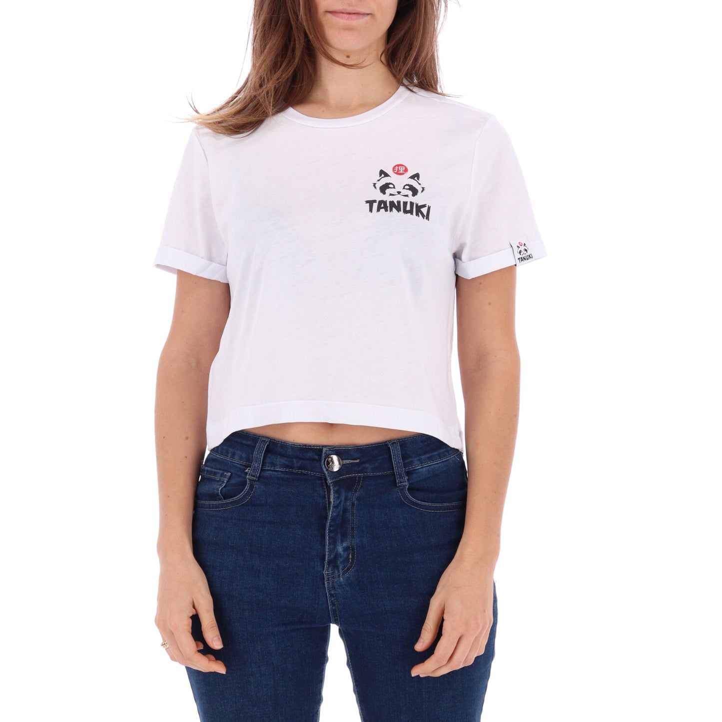 TANUKI CROP TEE SMALL FACE LOGO DONNA