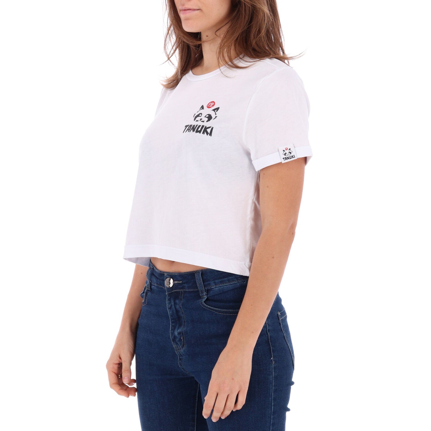 TANUKI CROP TEE SMALL FACE LOGO DONNA