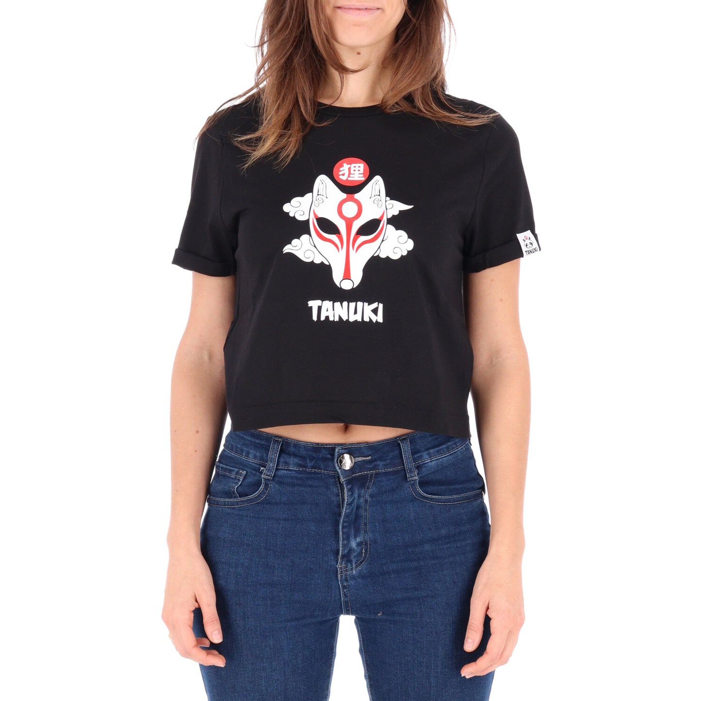 TANUKI CROP TEE KITSUNE MASK DONNA