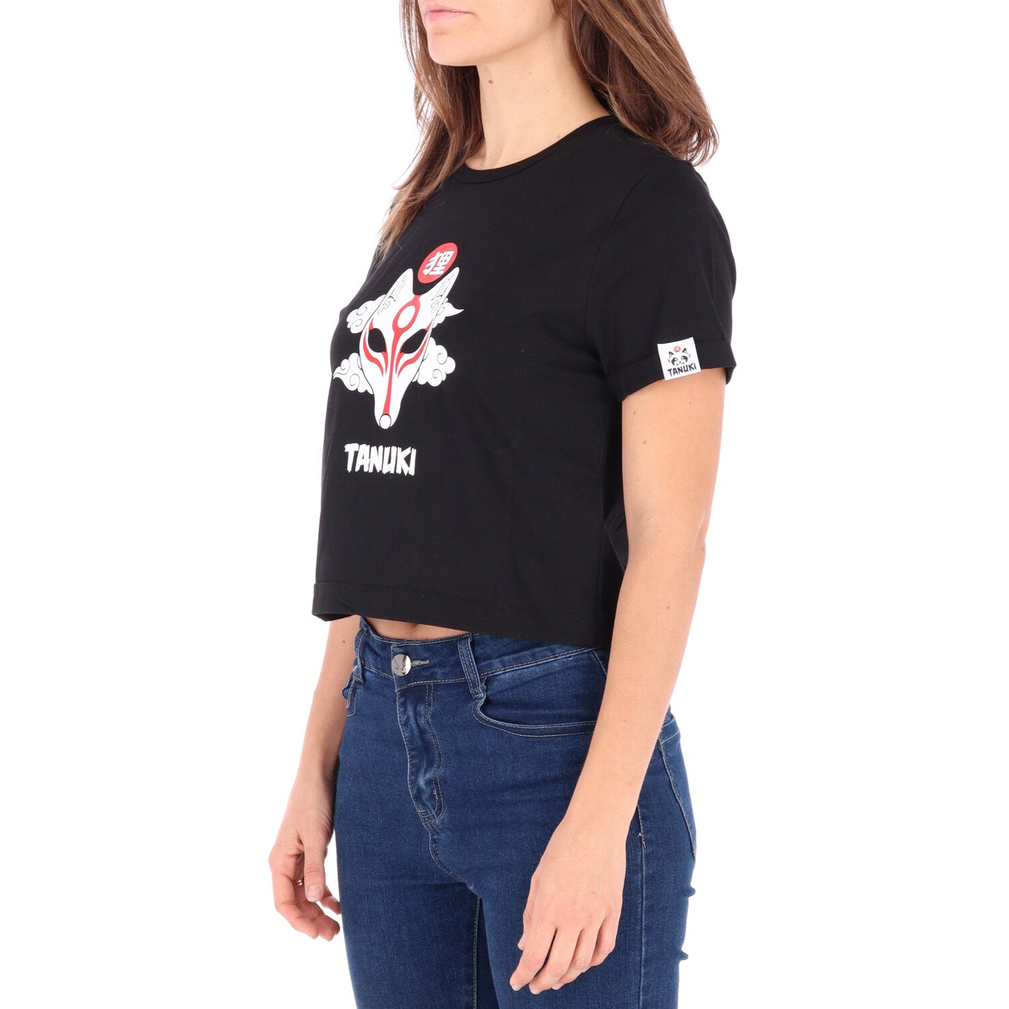 TANUKI CROP TEE KITSUNE MASK DONNA