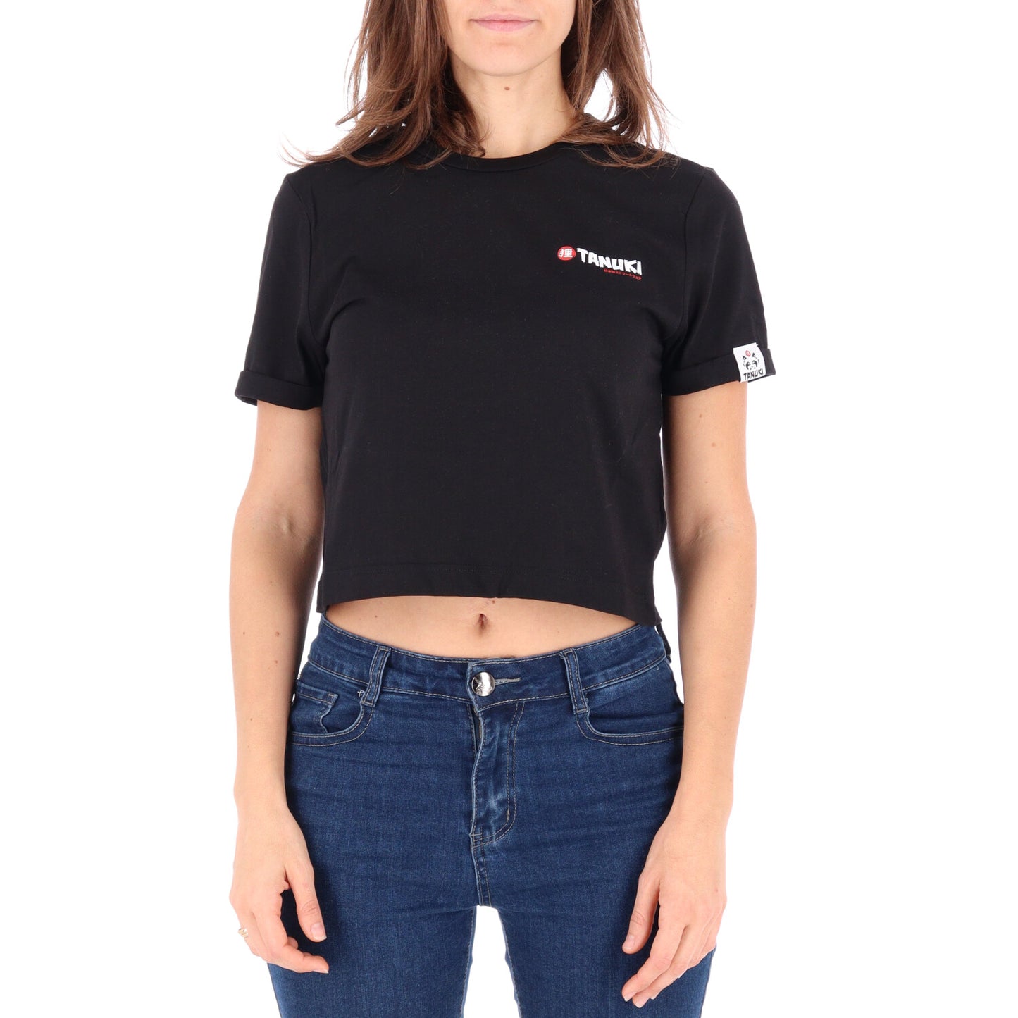 TANUKI CROP TEE MINI BOX LOGO DONNA