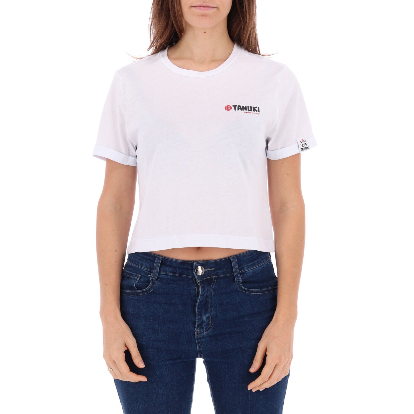TANUKI CROP TEE MINI BOX LOGO DONNA