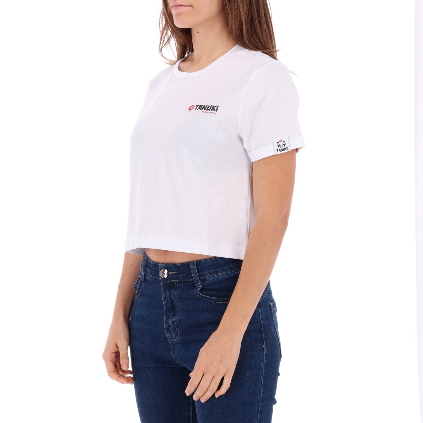 TANUKI CROP TEE MINI BOX LOGO DONNA