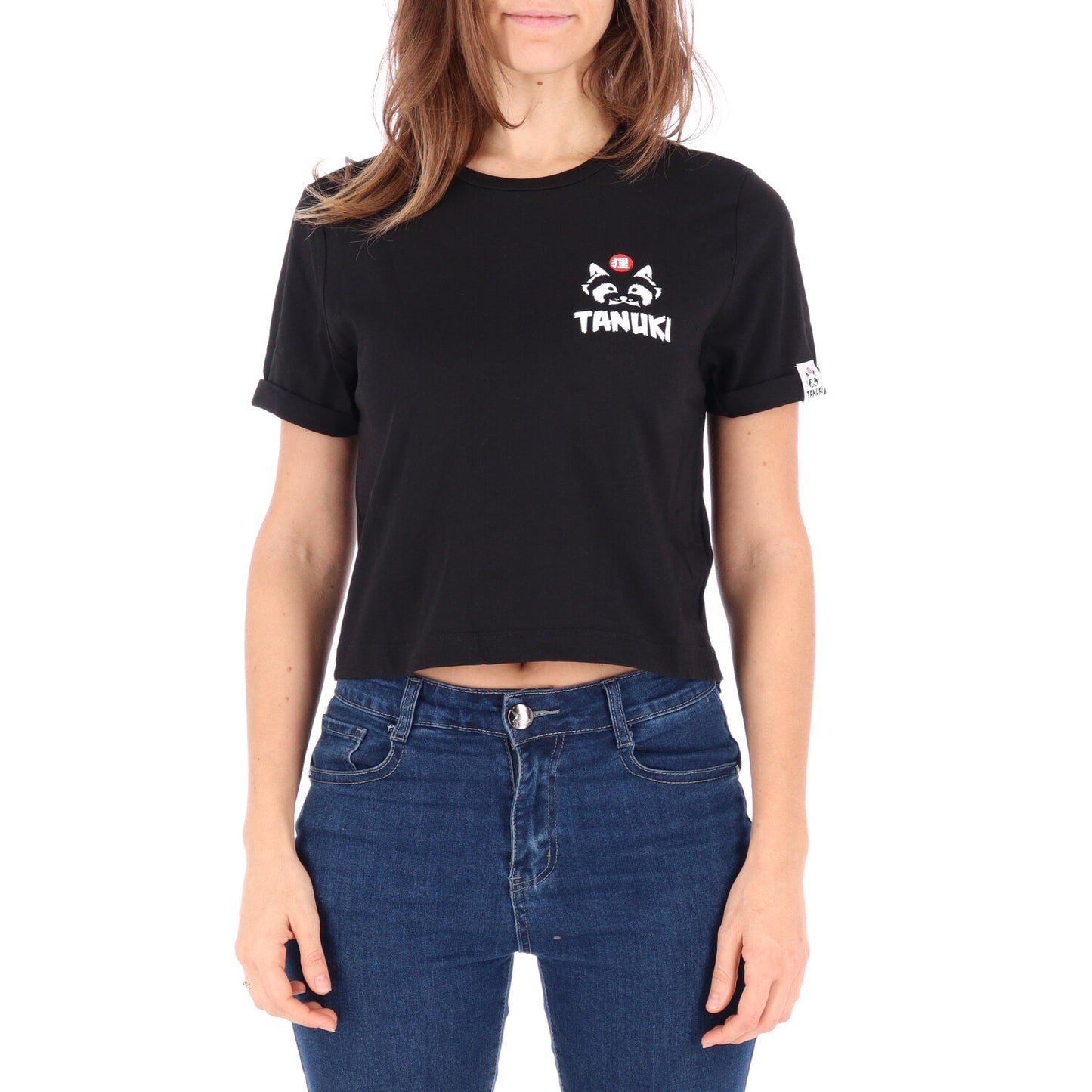 TANUKI CROP TEE SMALL FACE LOGO DONNA