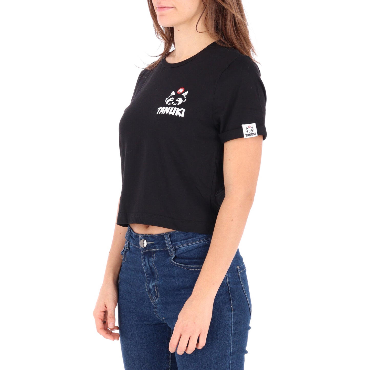 TANUKI CROP TEE SMALL FACE LOGO DONNA