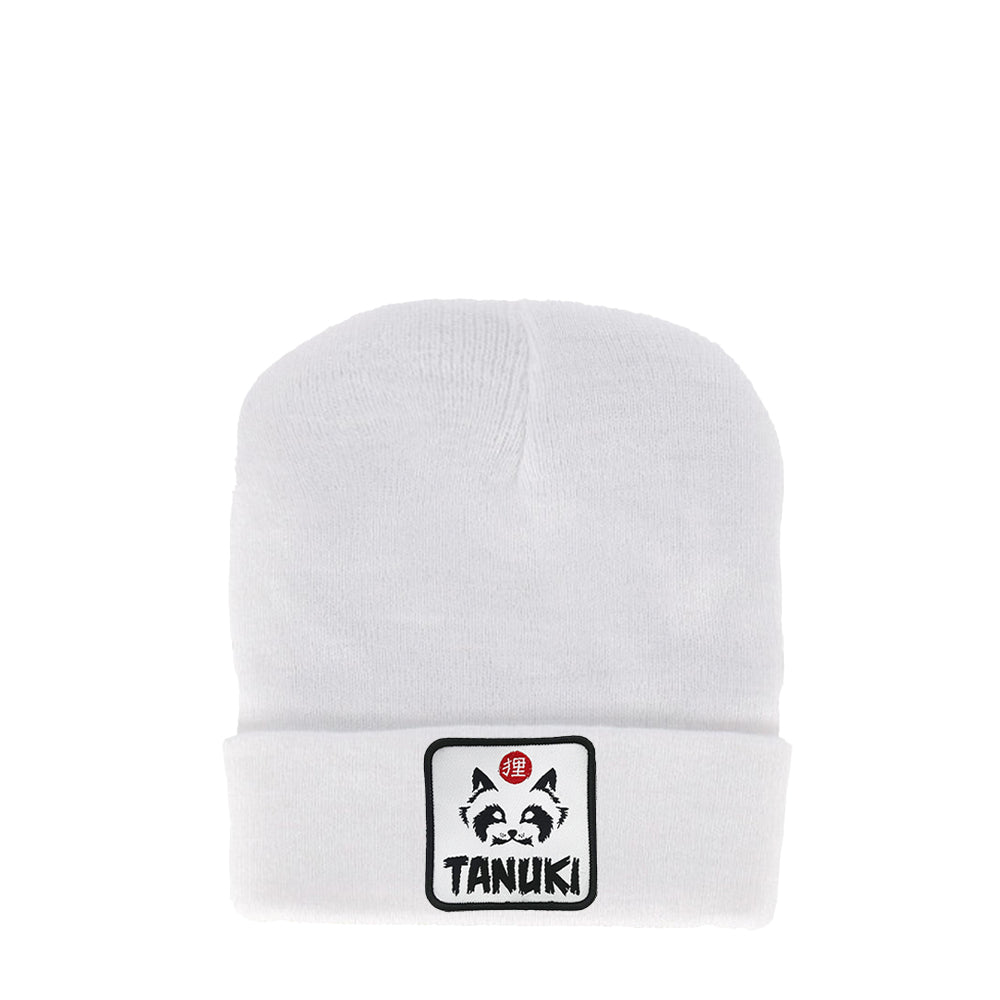 TANUKI BEANIES PATCH LOGO WHITE