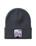 Beanies Giapponese con patch raffigurante una kitsune cucita sul fronte. Colore: Antracite