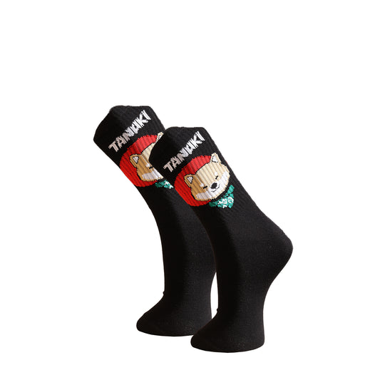 TANUKI INU SOCKS BLACK