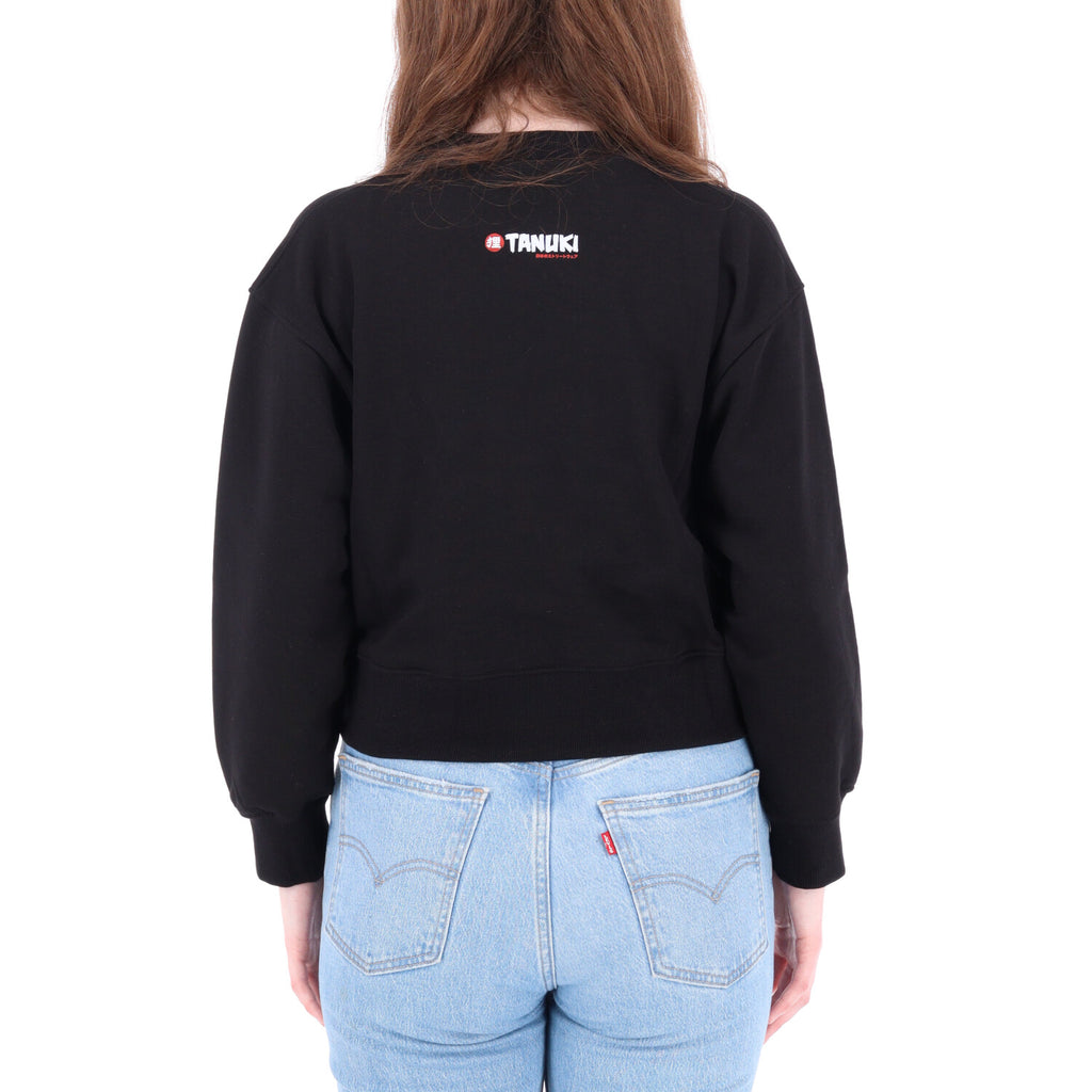 TANUKI FELPA CREW CROP NURE ONNA