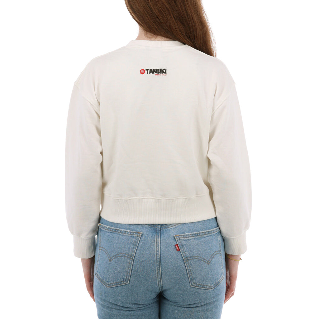 TANUKI FELPA CREW CROP NURE ONNA