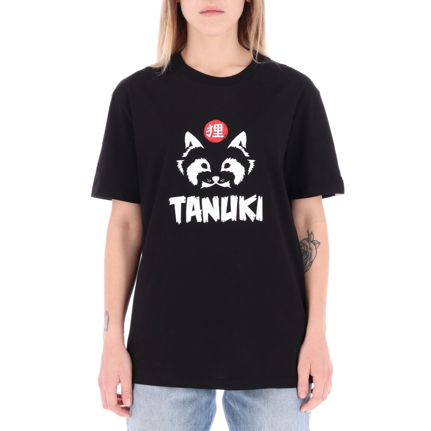 TANUKI T-SHIRT BIG FACE LOGO DONNA